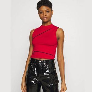 NEW Jaded London 90s Slashed Zip Detail Top